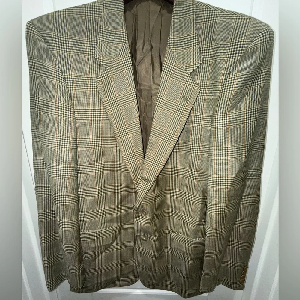 Valentino. Men’s Wool Checked Blazer. 42L.
